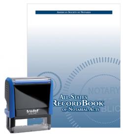 Virginia Self-Inking Rectangular Notary Stamp and All-States Recordbook Package